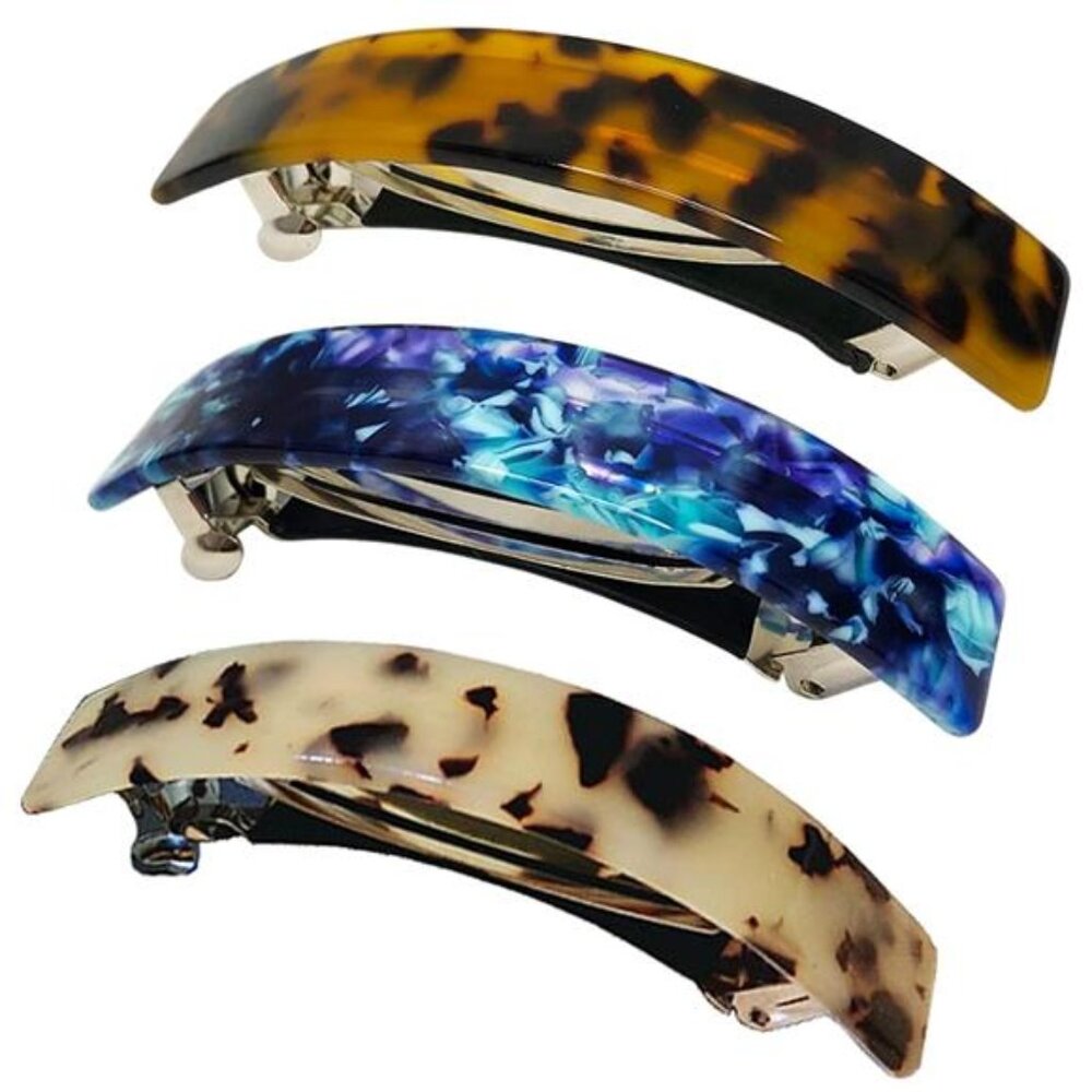 Large French Barrettes for Women Fine Thick Hair, Classic Tortoise Shell Hair